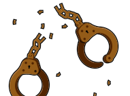 Gesprengte Handschellen